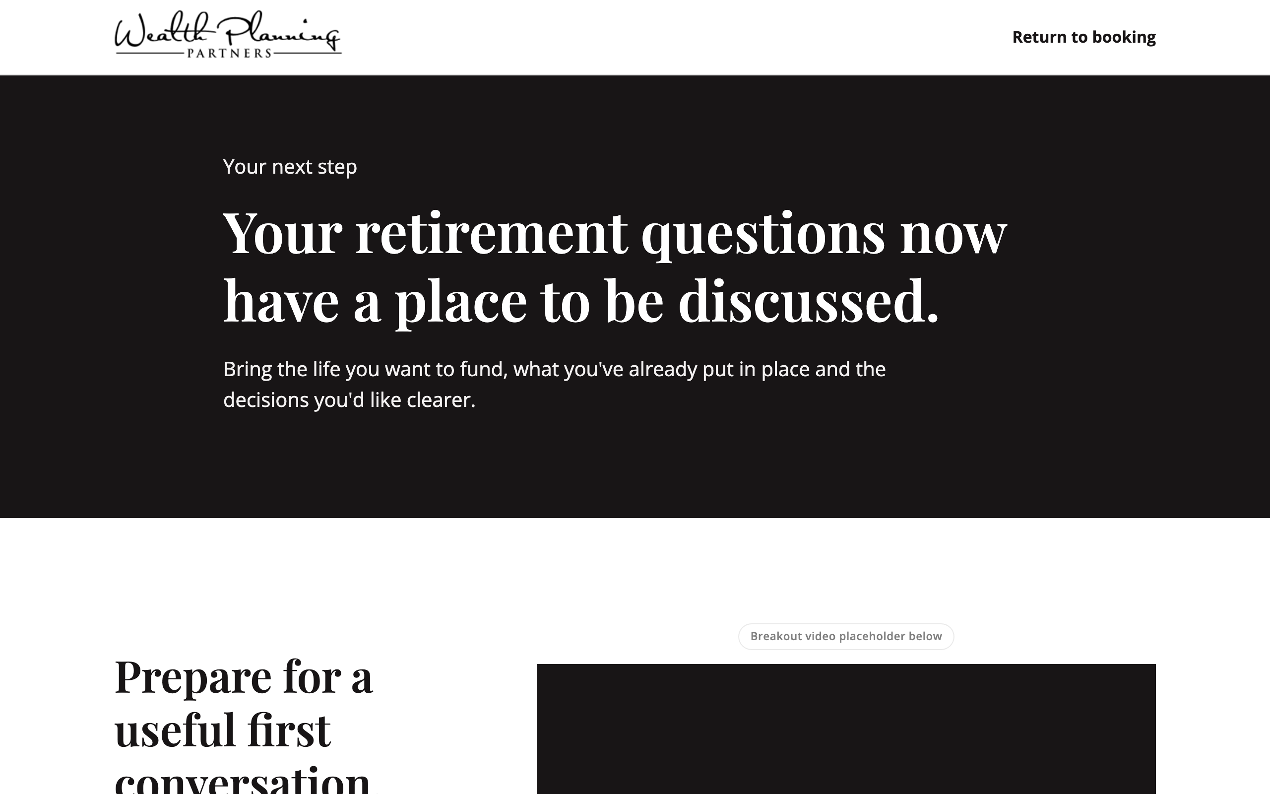 Confirmation page preview